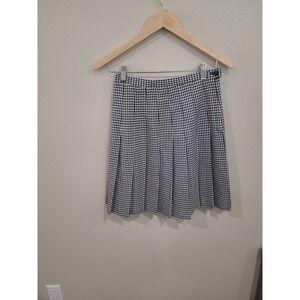 Vtg. 90's Pleated Houndstooth Skirt by METRO New York Women SZ 8 academia school
